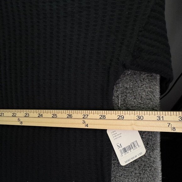NWT Free People Black Sweater Wrap Medium Oversized Cotton Textured Cowl Neck - Picture 5 of 16